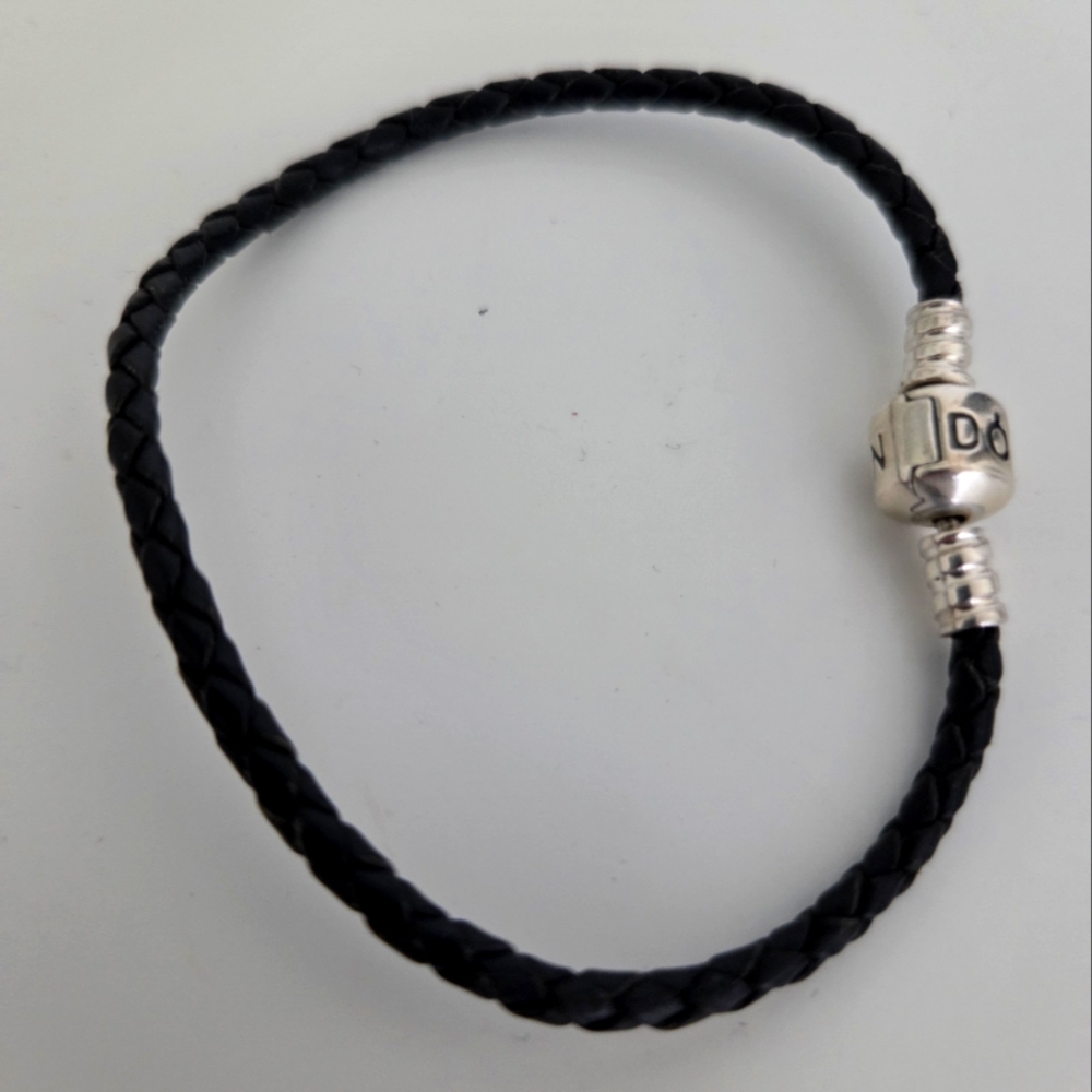 Pandora Black Braided Bracelet with Silver Clasp
